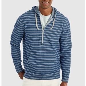 Johnnie-O Mens Laguna Hoodie Sweatshirt Half Zip Size S Striped Pullover Beach